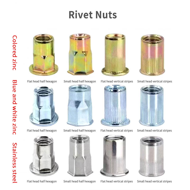 Pull Rivet Nut Pull Mother Screw Pull Cap Ram Stainless Steel Size Countersunk Blind Hole Flat Head Pull Nut Cap